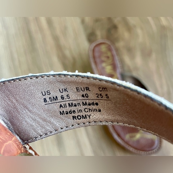 Sam Edelman Romy Cork Wedge Thong Sandals Size 8.5 M Iphone Retro Green LNC - Picture 6 of 6